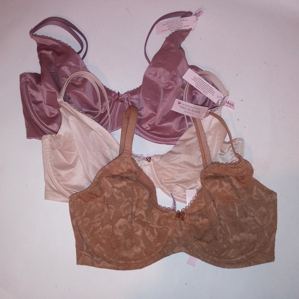 Victoria Secret Bra Set  of 3 34DDD Unlined Demi & Perfect Coverage Pink Cream